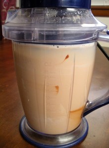 Blending everything up.